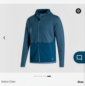 FootJoy Thermo Series Golf Men’s Blue Full-Zip Hooded Jacket Size Large